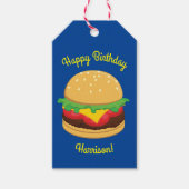 Hamburger verjaardagsfeestje cadeaulabel (Voorkant)
