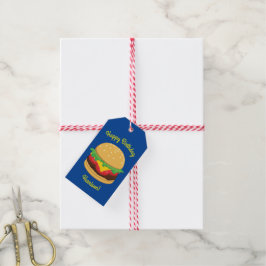 Hamburger verjaardagsfeestje cadeaulabel