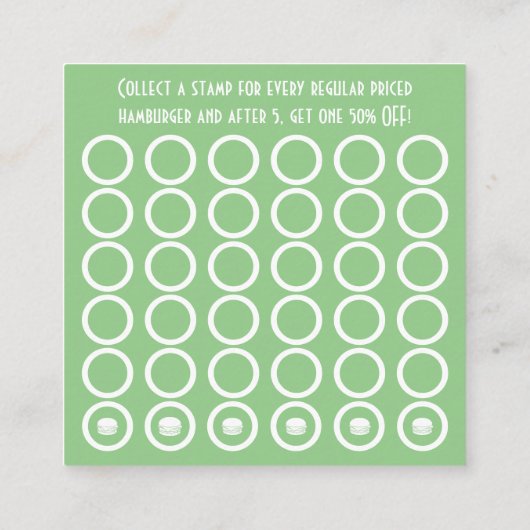 hamburger - vierkante - stempelkaart klantenkaartje (Achterkant)