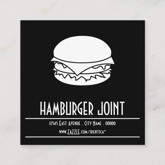 hamburger - vierkante - stempelkaart klantenkaartje (Voorkant)