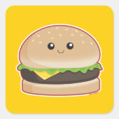 Hamburger Vierkante Sticker (Voorkant)