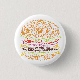 Hamburger, voedsel, brood, kaas, fast food ronde button 3,2 cm