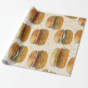 Hamburger Wrapping Paper Cadeaupapier