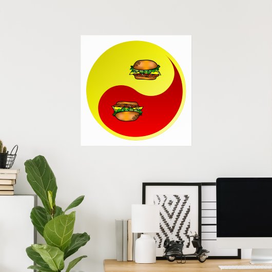 Hamburger Yin Yang Poster (Thuiskantoor)