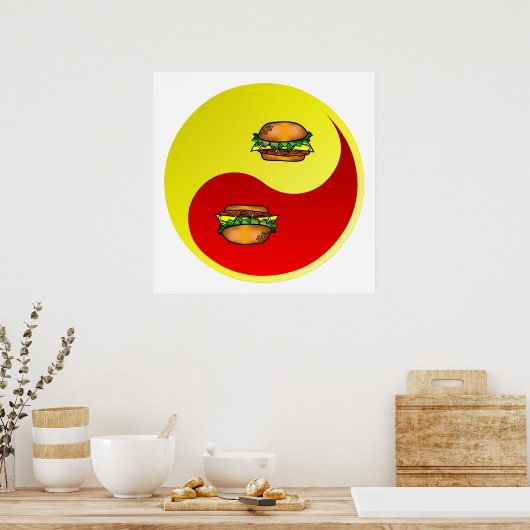 Hamburger Yin Yang Poster (Keuken)