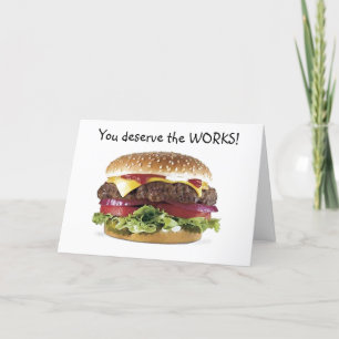 HAMBURGER ZEGT=U VERWIJDERT DE WERKEN-BIRTHDAAG KAART