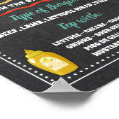 Hamburgerbar Menu Feestbord Poster (Hoek)