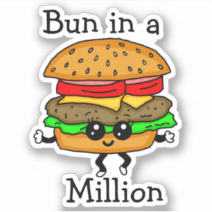 Hamburgerbroodje van een miljoen Pun Sticker