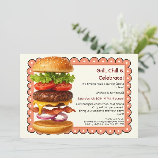 Hamburgerfeest | Leuke Burger-viering Kaart (Staand voorkant)