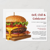 Hamburgerfeest | Plezierige Burgerbarbecue Viering Kaart (Voorkant / Achterkant)