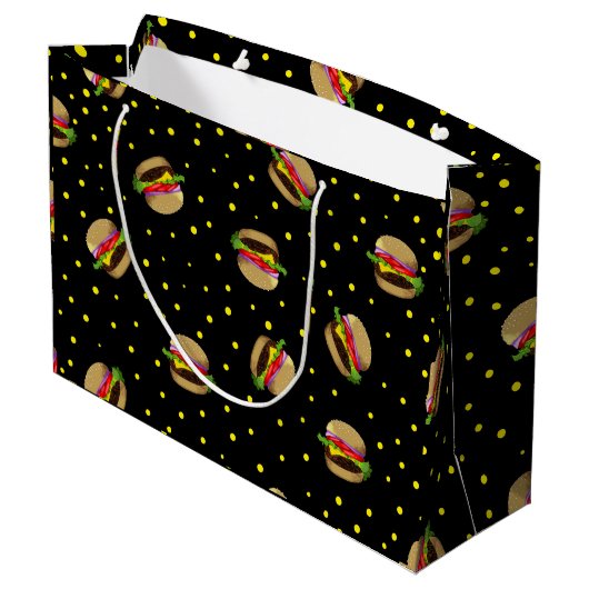 hamburgerpatroon groot cadeauzakje (Achterkant Gekanteld)