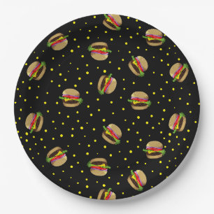 hamburgerpatroon papieren bordje