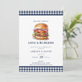 Hamburgers| BBQ | Koppels bruiloft Kaart (Staand voorkant)