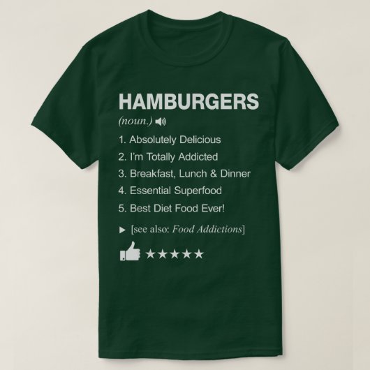 Hamburgers Definition Meaning Funny  T-shirt (Design voorkant)