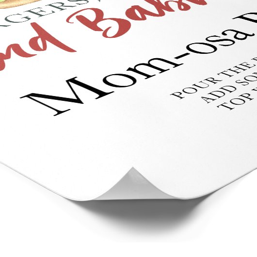 hamburgers en bier baby shower Momosa bar Poster (Hoek)