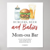 hamburgers en bier baby shower Momosa bar Poster (Voorkant)