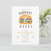 Hamburgers en biertjes kaart (Staand voorkant)