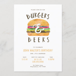 Hamburgers en biertjes kaart