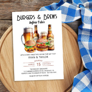 Hamburgers en biertjes zomer BBQ bruiloftsshowers Kaart