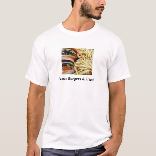 Hamburgers en friet t-shirt (Voorkant)