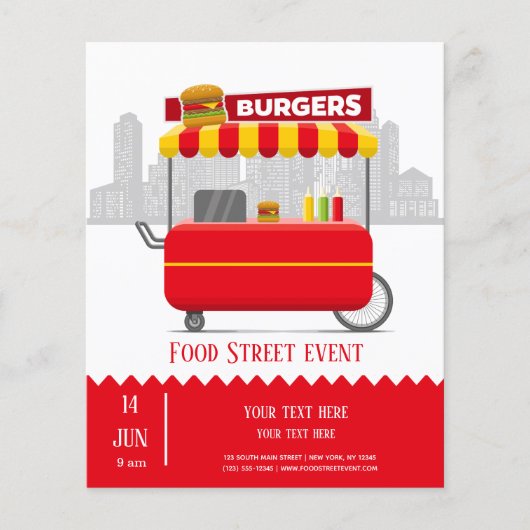 hamburgers hamburgers op straat flyer (Voorkant)