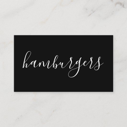 hamburgers handgeschreven visitekaartje (Voorkant)