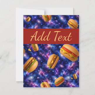 Hamburgers in de ruimte notitiekaartje
