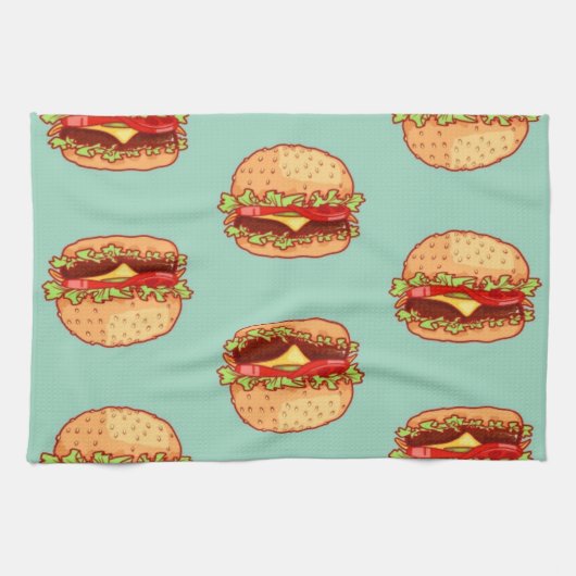 Hamburgers Kitchen Towel Theedoek (Horizontaal)