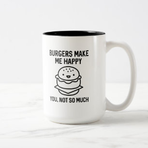 Hamburgers maken me gelukkig tweekleurige koffiemok