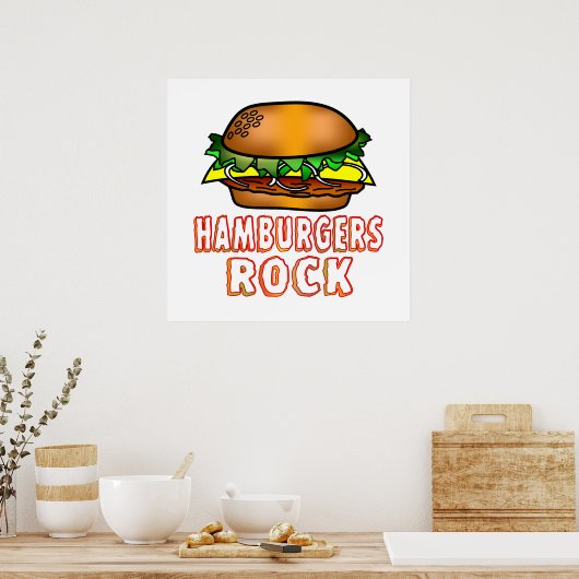 Hamburgers Rock Poster (Keuken)