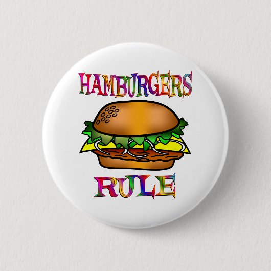 Hamburgers Rule Ronde Button 5,7 Cm (Voorkant)