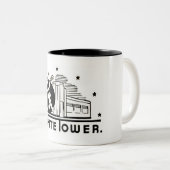 hamburgers van witte tower tweekleurige koffiemok (Voorkant rechts)