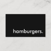 hamburgers. visitekaartje (Voorkant)