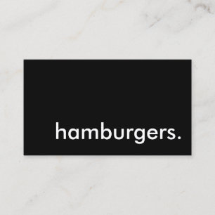 hamburgers. visitekaartje