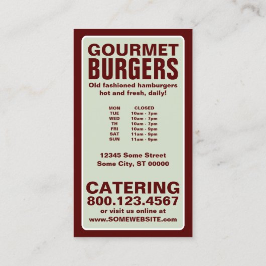 hamburgers voor gipsplaat klantenkaartje (Achterkant)