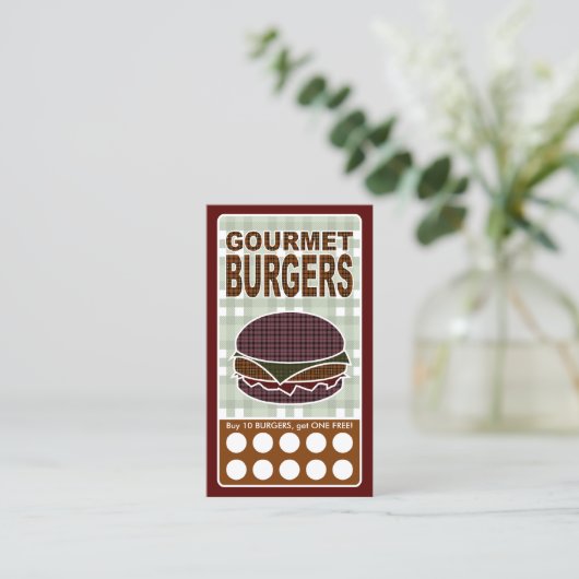 hamburgers voor gipsplaat klantenkaartje (Staand voorkant)