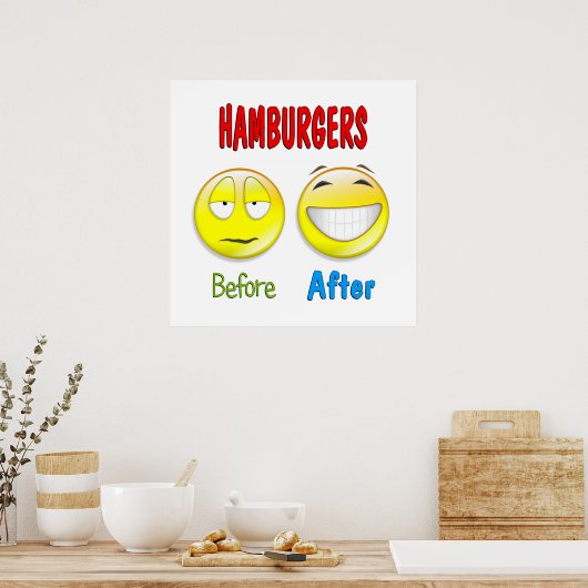hamburgers voor na poster (Keuken)