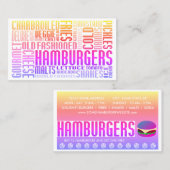 hamburgers woord web klantenkaartje (Voorkant / Achterkant)