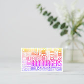 hamburgers woord web klantenkaartje (Staand voorkant)