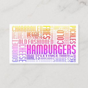 hamburgers woord web klantenkaartje