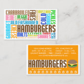 hamburgers woord web klantenkaartje (Voorkant / Achterkant)