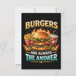 Hamburgers Zijn Altijd Het Antwoord Bedankkaart