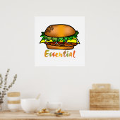 Hamburgers zijn essentieel poster (Keuken)