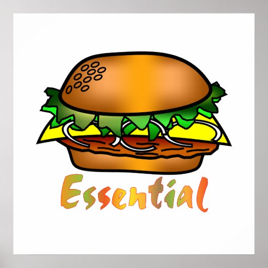 Hamburgers zijn essentieel poster (Voorkant)