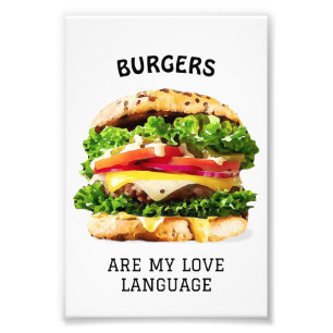 Hamburgers Zijn Mijn Liefdestaal Foto Afdruk