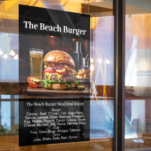 Hamburgerzaak Maaltijd Fastfood Restaurant Bar Bed Raamsticker