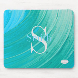 HAMbWG - Aqua Swirl Monogram Muismat