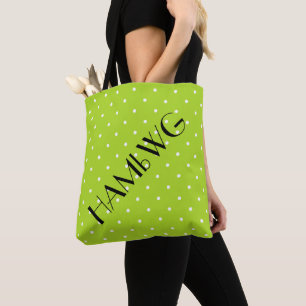 HAMbWG - Boodschappentas - Lime met polka stippen Tote Bag