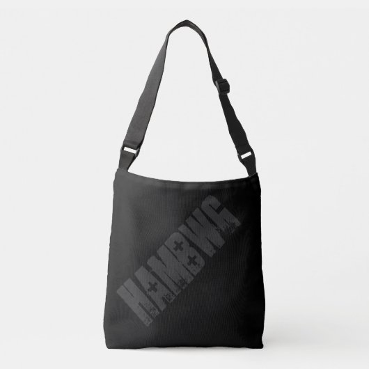 HAMbWG - Canvas tas - Black/Charcoal HAMbWG-Logo (Voorkant)