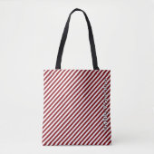 HAMbWG-Canvas tas - Klassieke rode en witte streep (Voorkant)